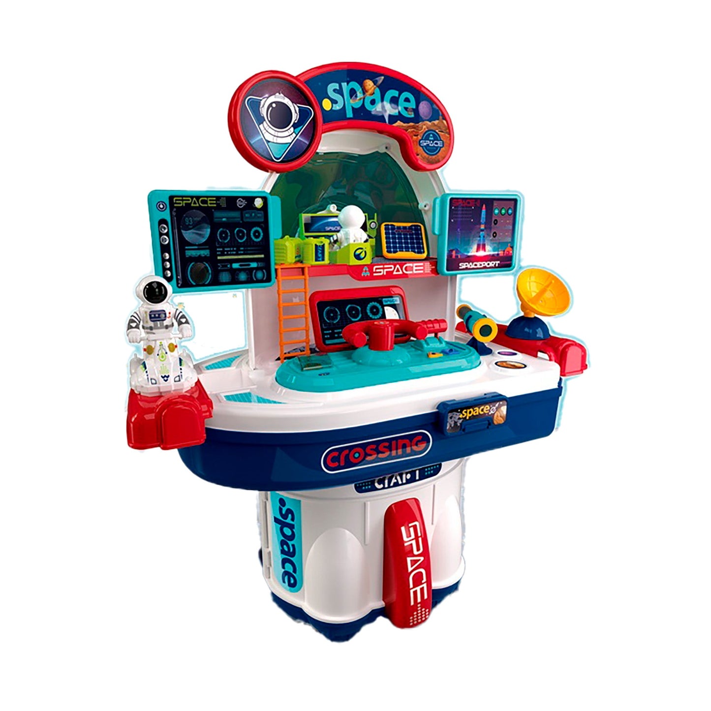 OLEOCA Children's 2 in 1 Playset Rocket Spacecraft Shuttle with Astronaut, Light and Sound