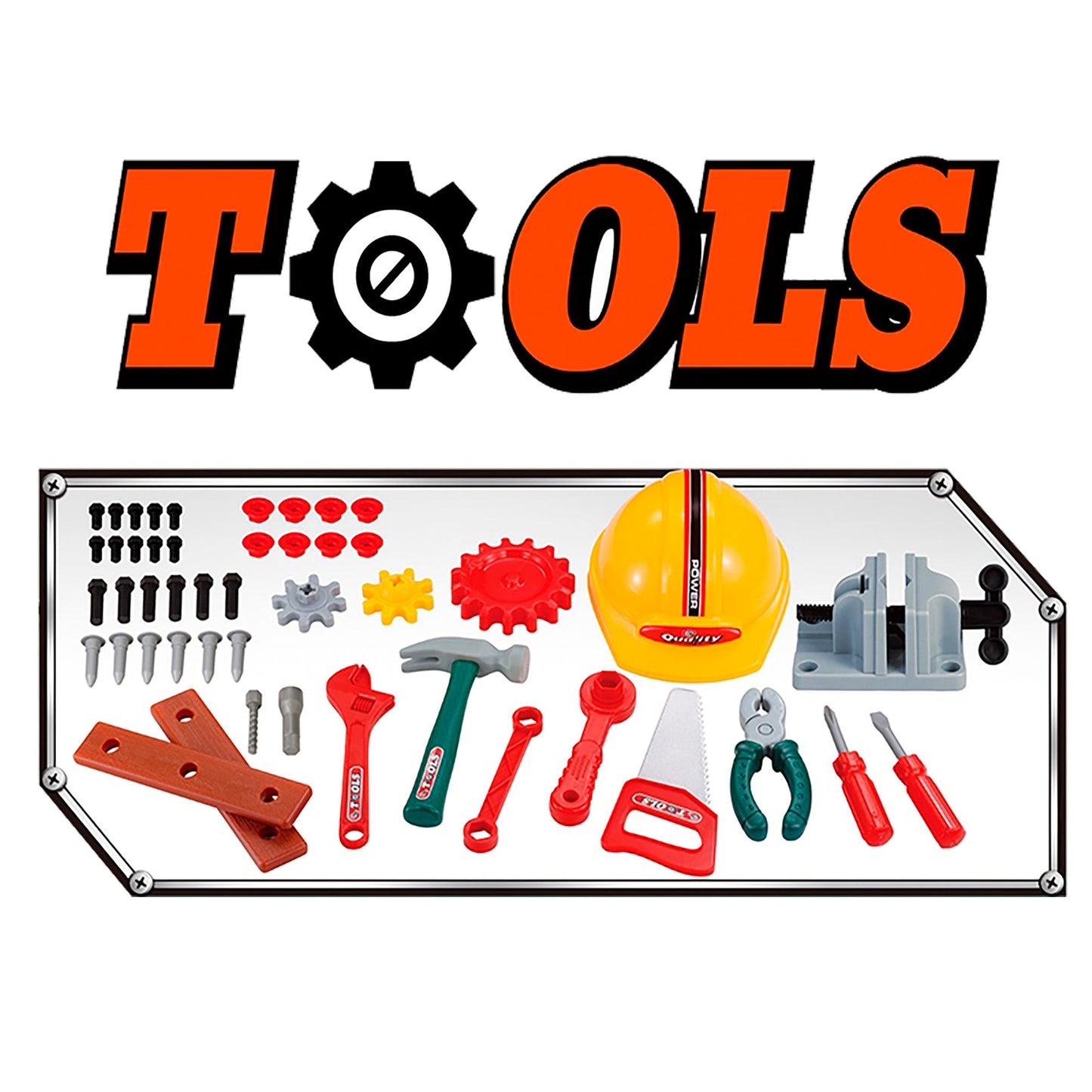 OLEOCA Children's Workbench Construction Playset - Toy Tool Bench for Kids Ages 3-6 Years Old