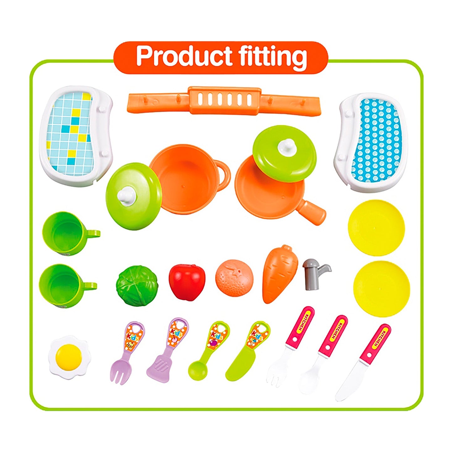 OLEOCA Children's Portable Mini-Kitchen Suitcase Playset - Toy Cookware