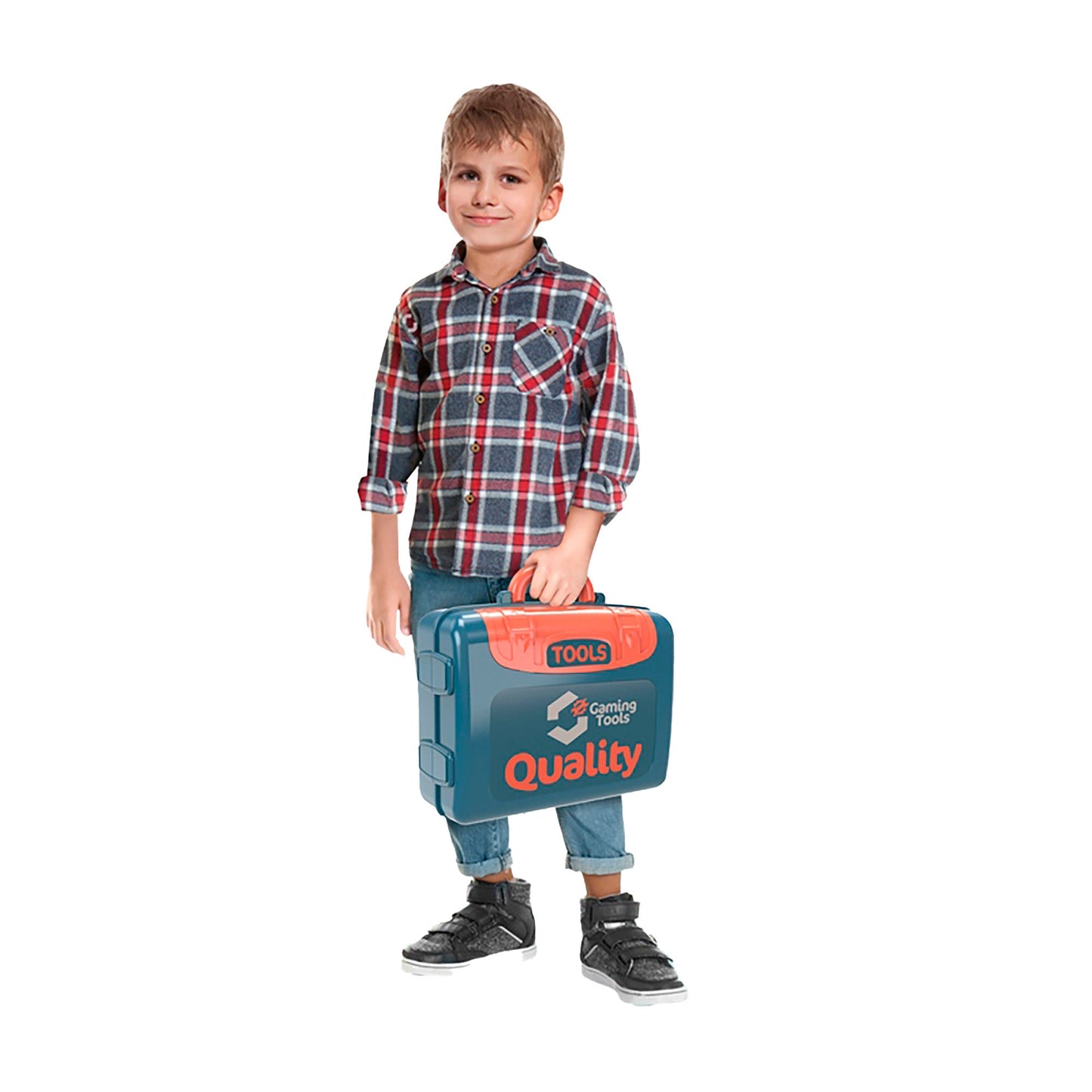OLEOCA Children's 3 in 1 Portable Workbench Construction Suitcase Playset - Toy Tools, for Boys