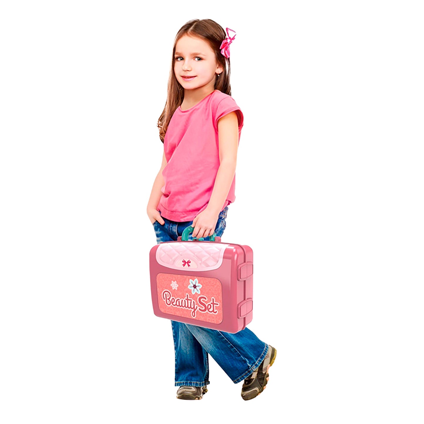 OLEOCA Children's 3 in 1 Portable Dressing Suitcase Playset - Vanity Makeup Table