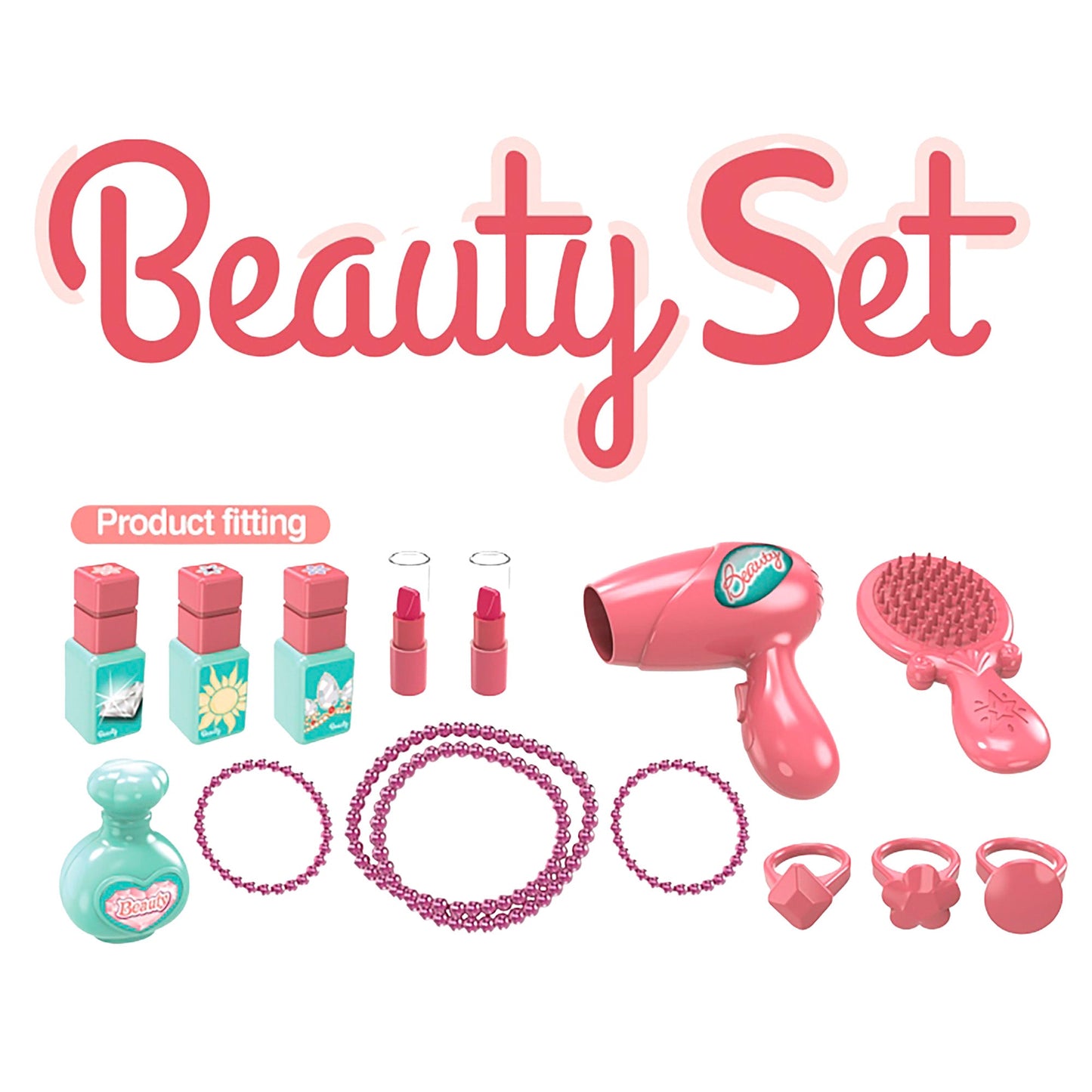 OLEOCA Children's 3 in 1 Portable Dressing Suitcase Playset - Vanity Makeup Table