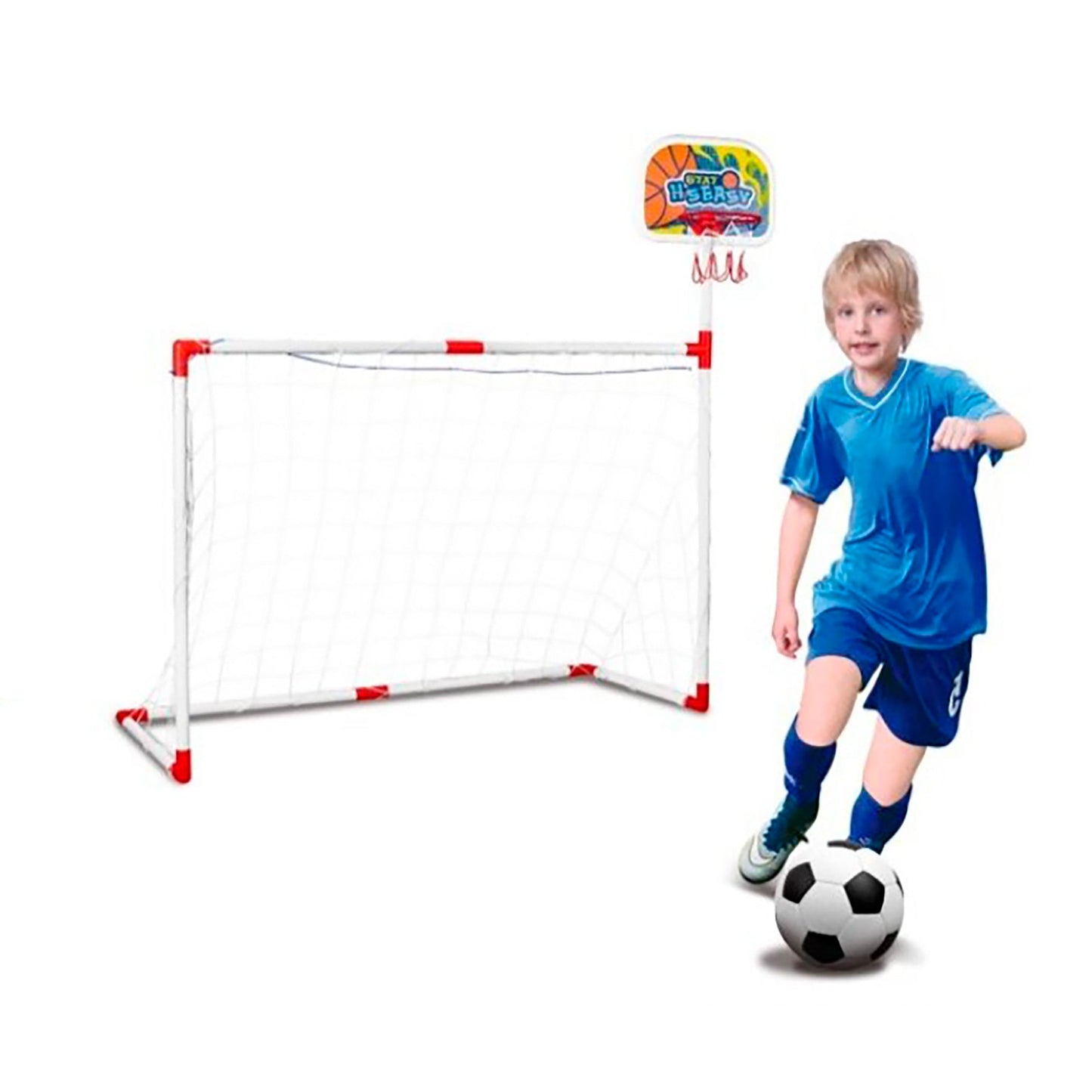 OLEOCA Children's 2 in 1 Soccer and Basketball Goal Set, Indoor and Outdoor
