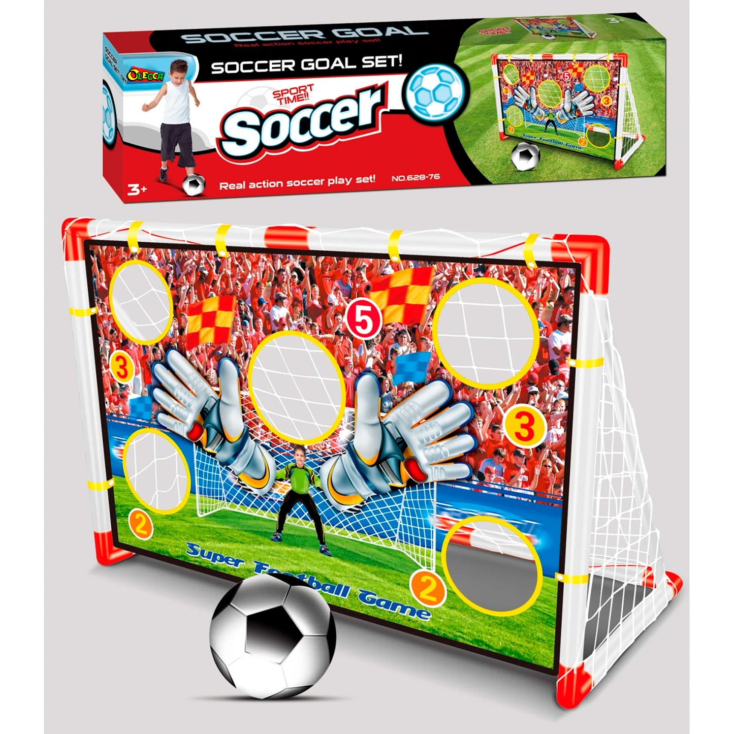 OLEOCA Children's Soccer Goal Set With Aiming Mat, Indoor and Outdoor