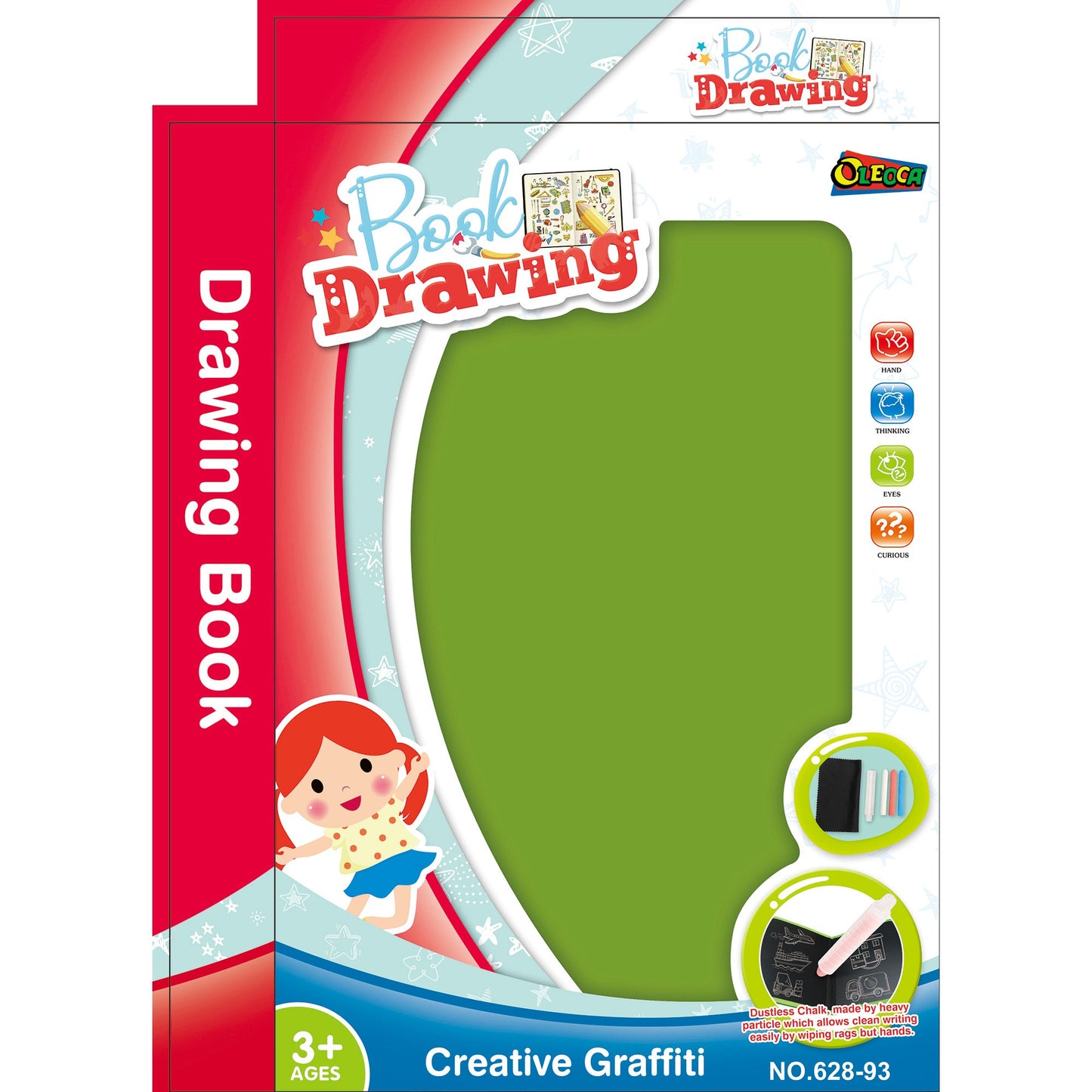 OLEOCA Children's Chalk Drawing Book - Portable Drawing Board