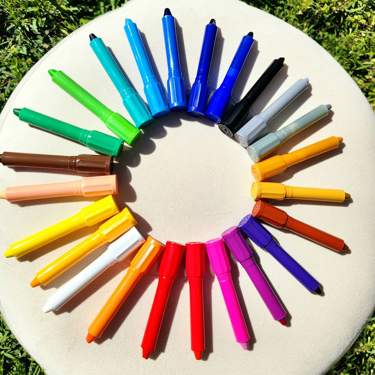 AMOS Korea COLORIX 3 in 1 Silky Crayons, Twistable, Washable, Smooth, Safe and Non-toxic, 24 colors in Plastic case OleocaToys