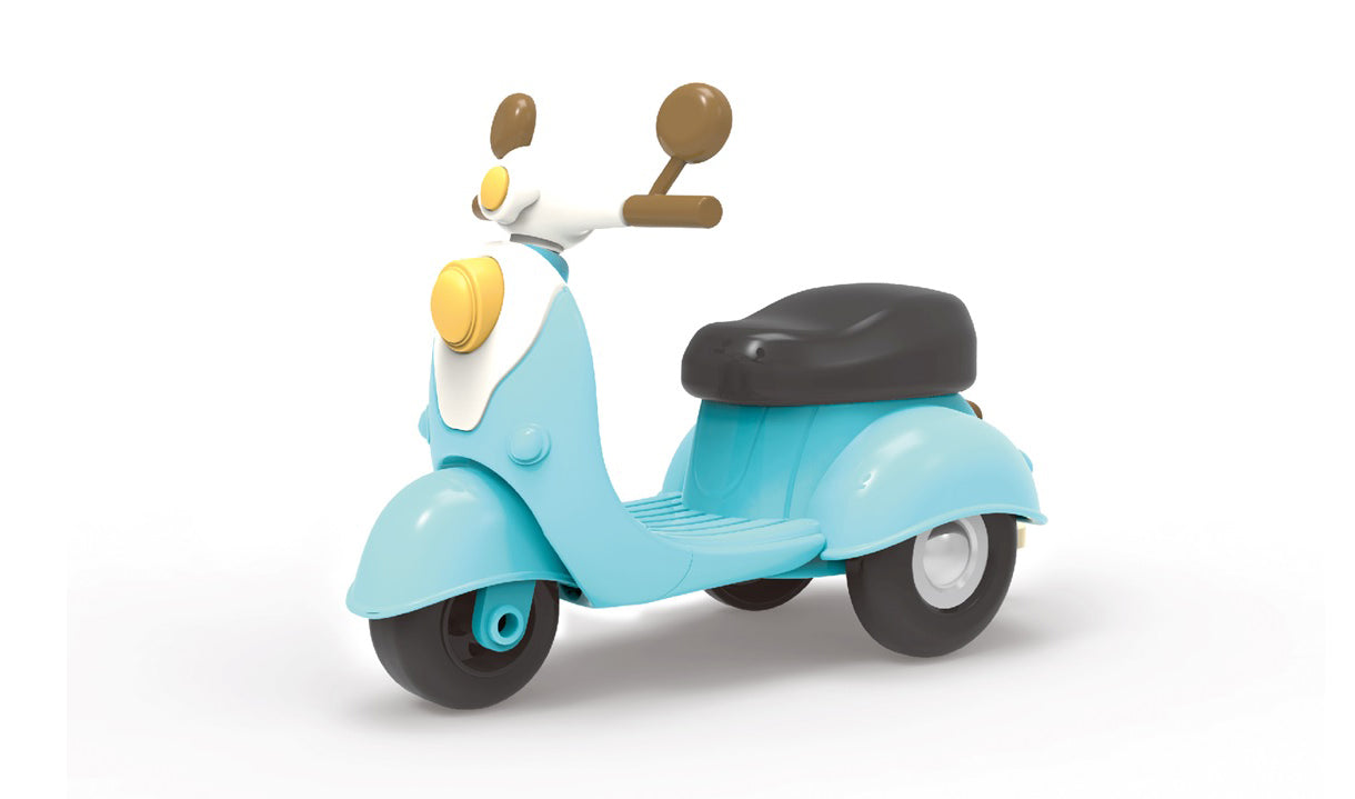 OLEOCA Family Children's Mini Motorcycle Toy Scooter Dollhouse Playset