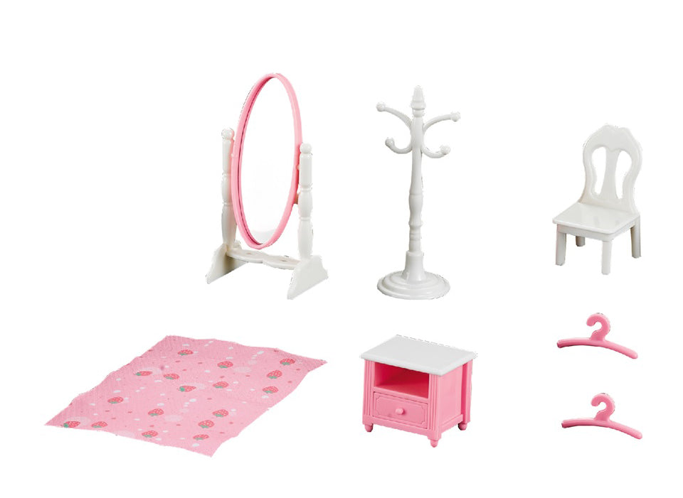 OLEOCA Family Children's Bedroom Dollhouse Playset with Furniture and Accessories included