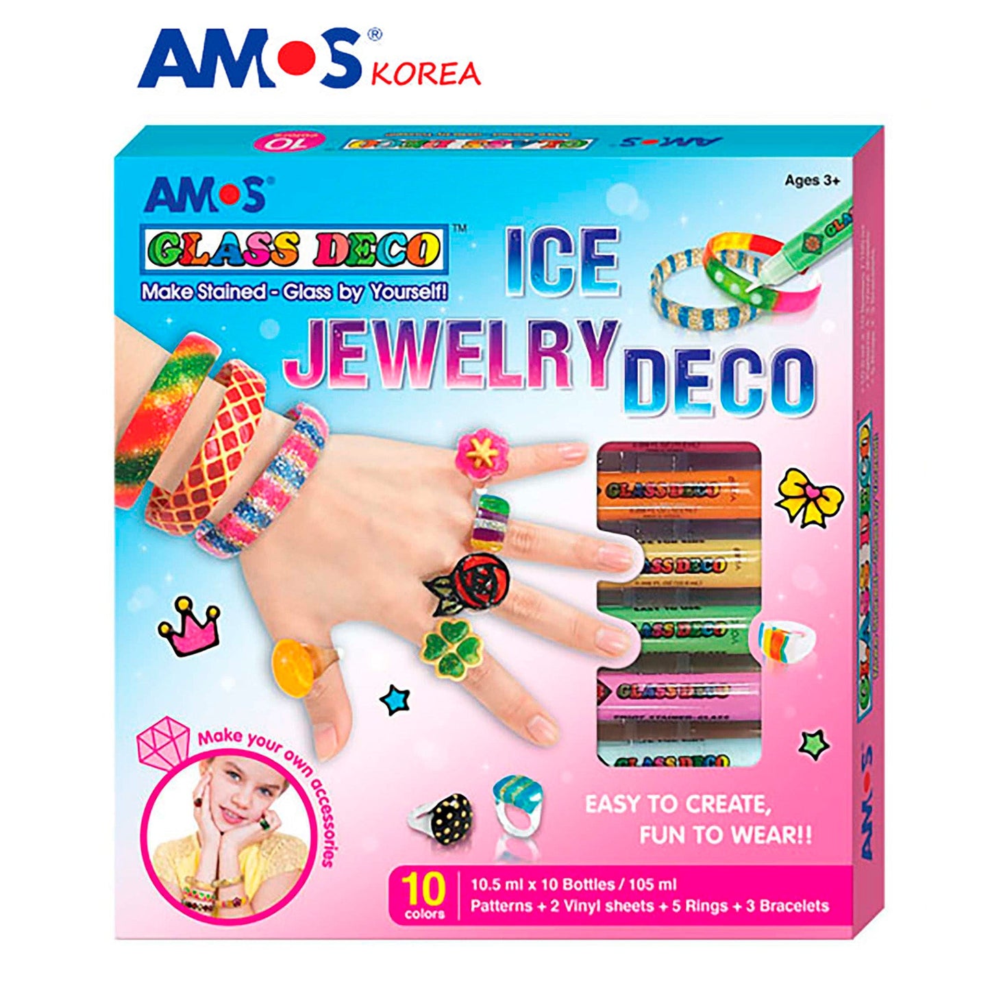 Creative Kids Gift: Glass Jewelry Kit - Craft Box for Girls with Endless Crafting Possibilities - OleocaToys