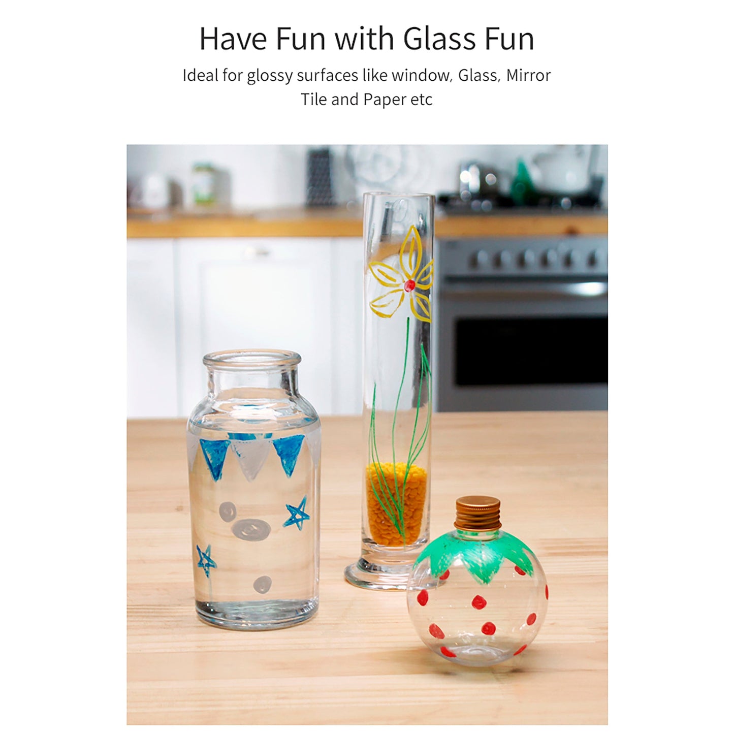 AMOS Korea GLASS FUN Window Crayons, Twistable, Washable, Smooth, Safe and Non-toxic, 12 colors in Plastic case