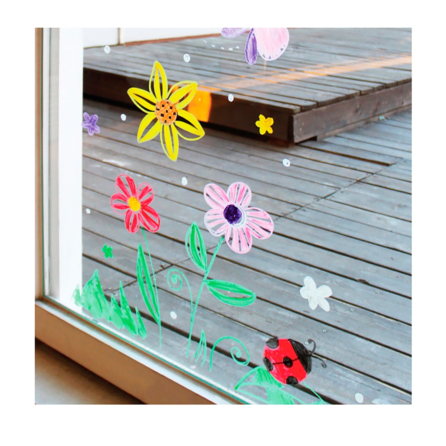 AMOS Korea GLASS FUN Window Crayons, Twistable, Washable, Smooth, Safe and Non-toxic, 12 colors in Plastic case