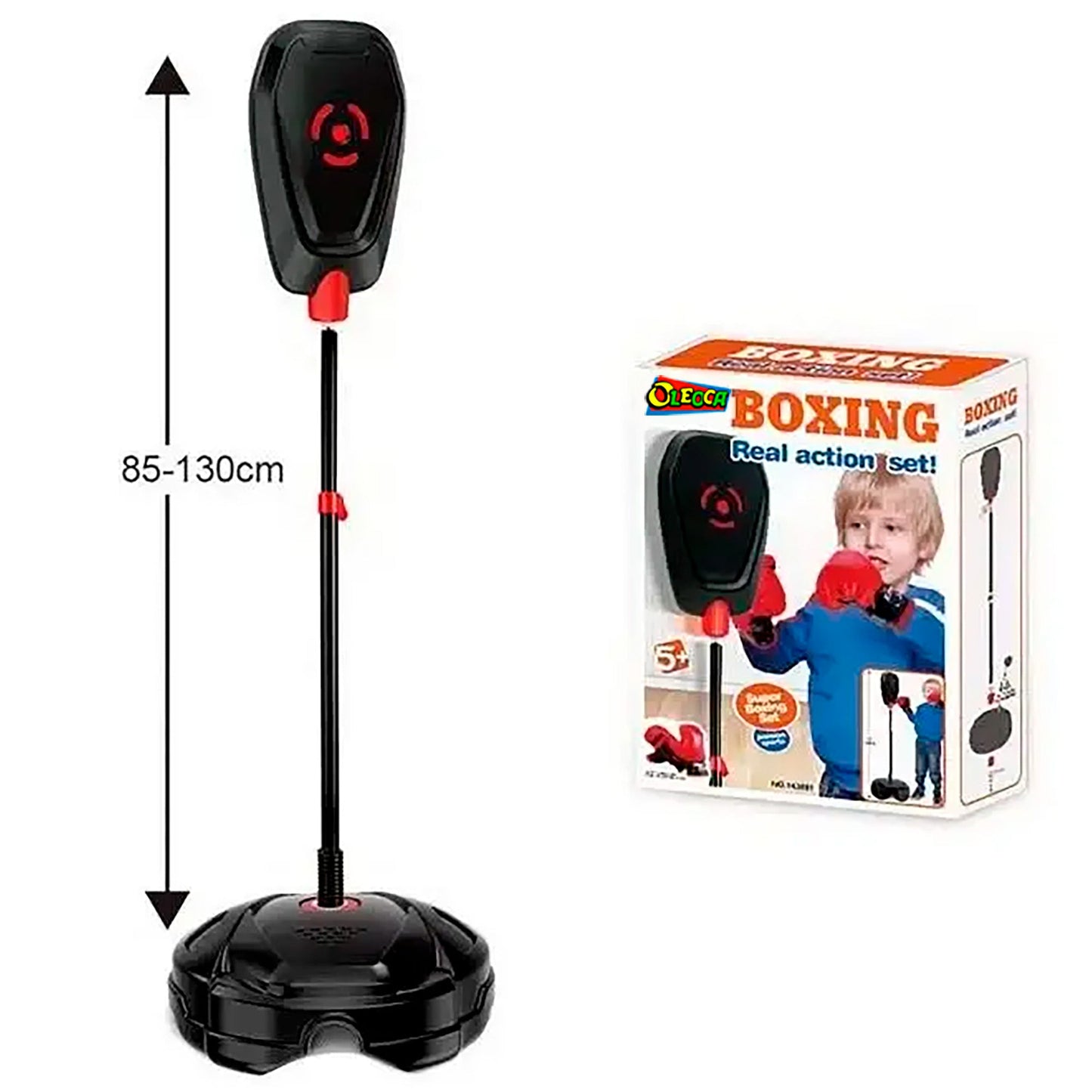 OLEOCA Chilren's Super Real Action Boxing Set for Training - Punching Bag with Stand and Gloves
