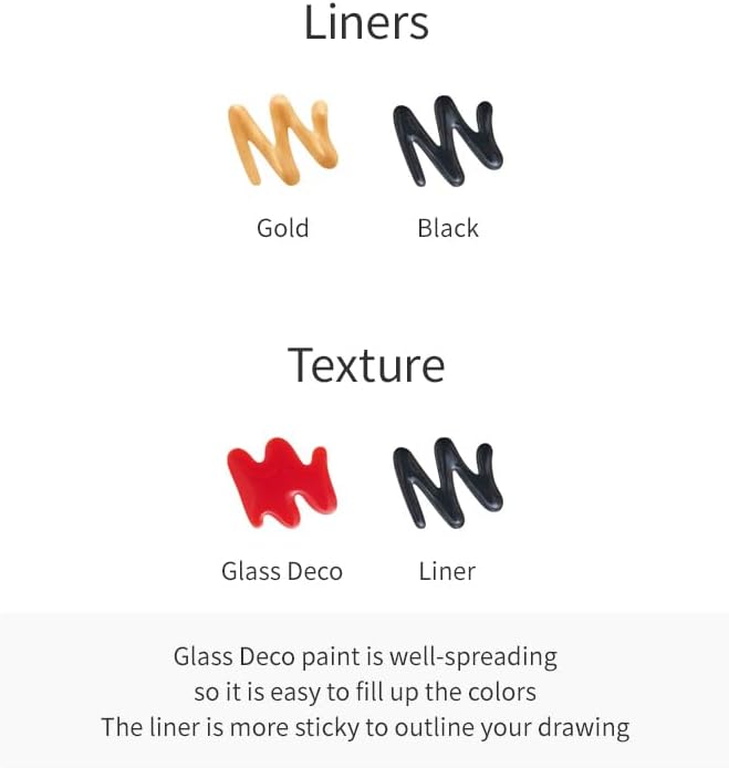 AMOS Glass Deco Window Art Kit — 10.5 ml x 10 Colors — Black & Gold Liners, 3 Vinyl Sheets & Pattern Templates, Glue Stick, DIY Stained Glass Paint Set for Kids OleocaToys