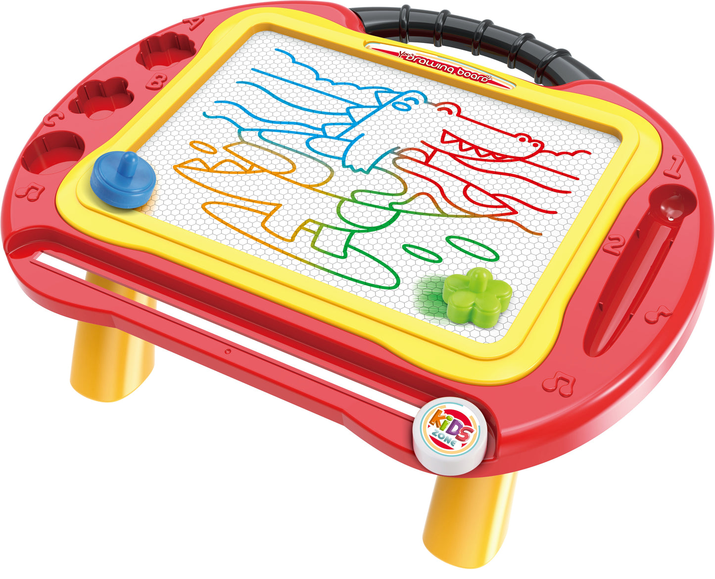 OLEOCA Children's 2 in 1 Magnetic Drawing Doodle Board-Table With Pen and Templates, For Boys