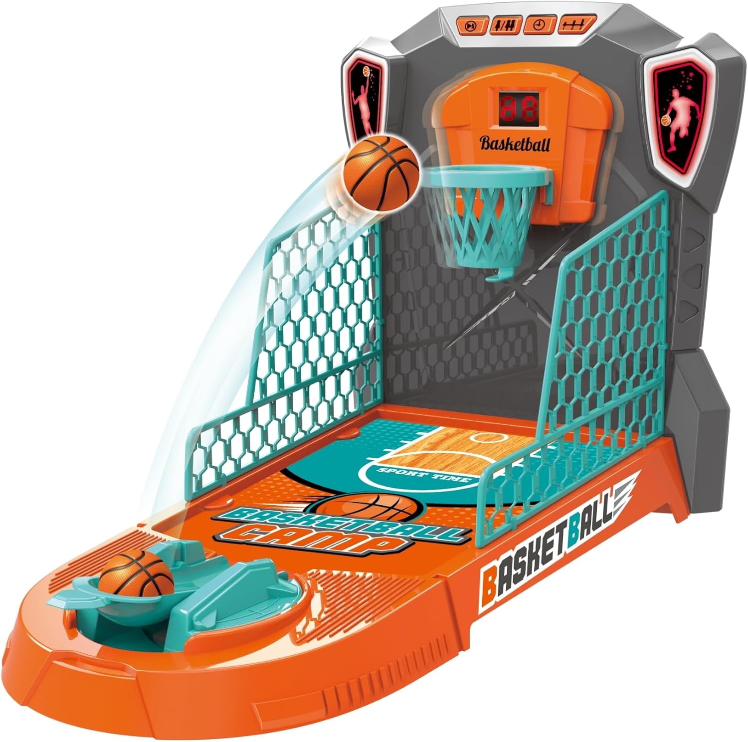 Tabletop Basketball Game – Mini Basketball Arcade for Kids, Fun Indoor Desk Games with Electronic Scoring, Basketball Toy for Boys & Girls, Skill-Building Game for Ages 3+ OleocaToys