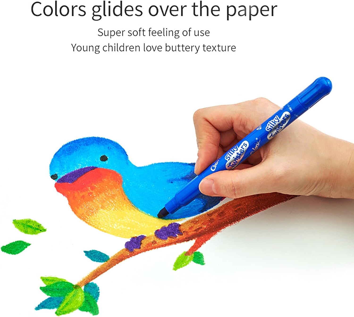 COLORIX Twistable Crayons — 24 Silky Gel Colors, Non Toxic Crayons for Kids, Twist Up Design Easy to Hold for Travel, Drawing, Arts & Crafts, Gifts & School Supplies OleocaToys