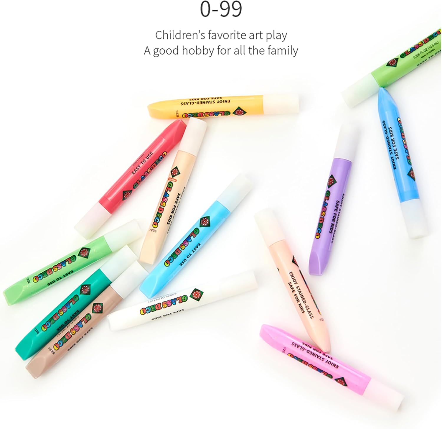 AMOS Sun Deco Window Art — 10.5 ml x 10 Colors — 12 Small Gold Outline Suncatchers for Kids (Dessert), DIY Painting Craft Kit OleocaToys