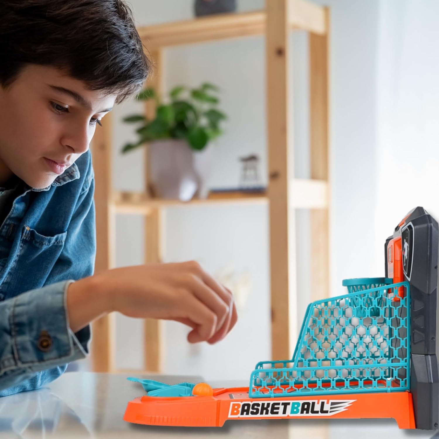 Tabletop Basketball Game – Mini Basketball Arcade for Kids, Fun Indoor Desk Games with Electronic Scoring, Basketball Toy for Boys & Girls, Skill-Building Game for Ages 3+ OleocaToys