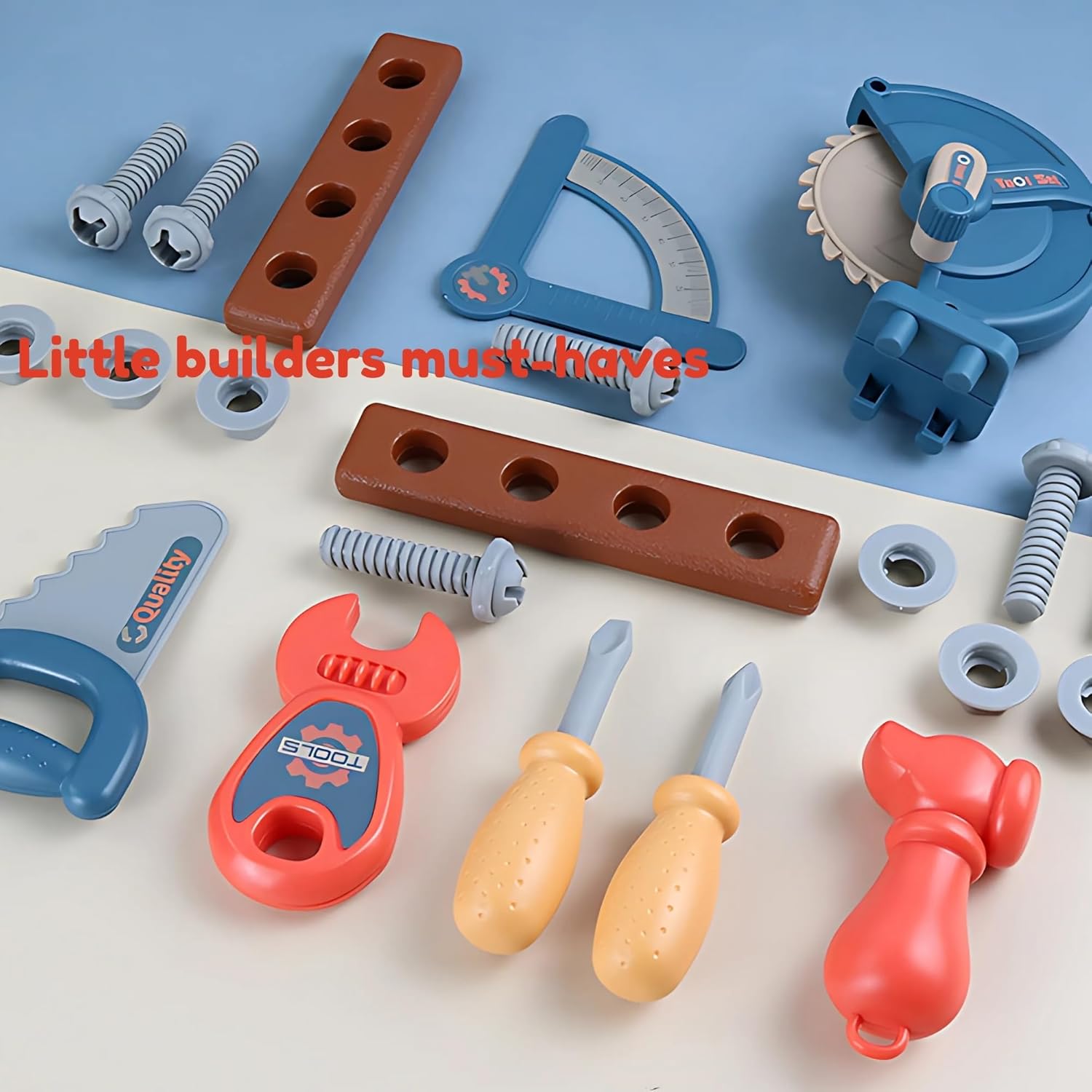 Kids Tool Set — 3 in 1 Portable Workbench & Suitcase Playset, Compact Construction Kit with Pretend Tools, Storage & Travel Design for Boys Ages 3+ OleocaToys