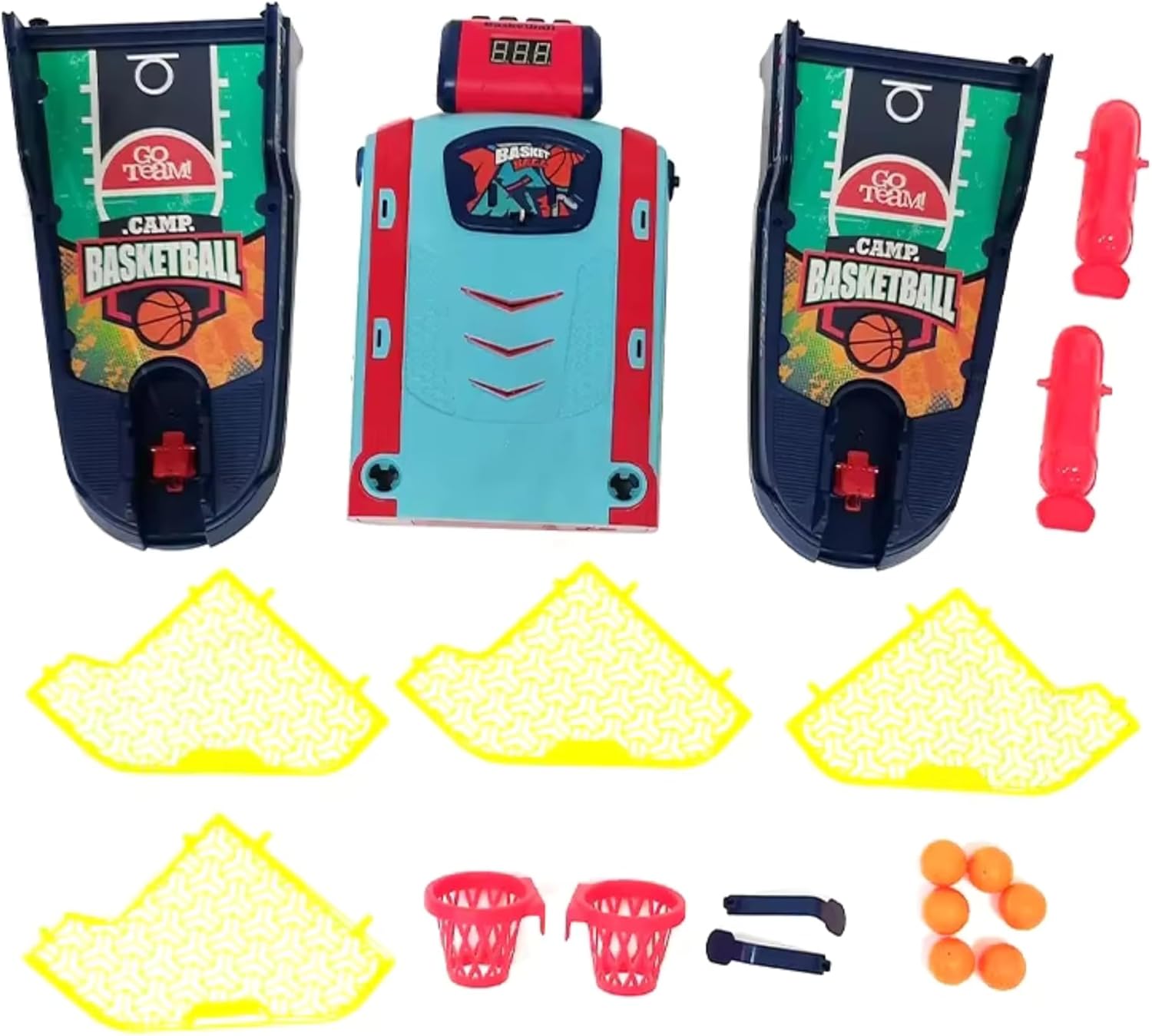 Tabletop Basketball Game — 2-Player Mini Basketball Game with Electronic Scoring & Timer, Two-Hoop Design for Desk Play, Moving Hoop Challenge for Kids OleocaToys