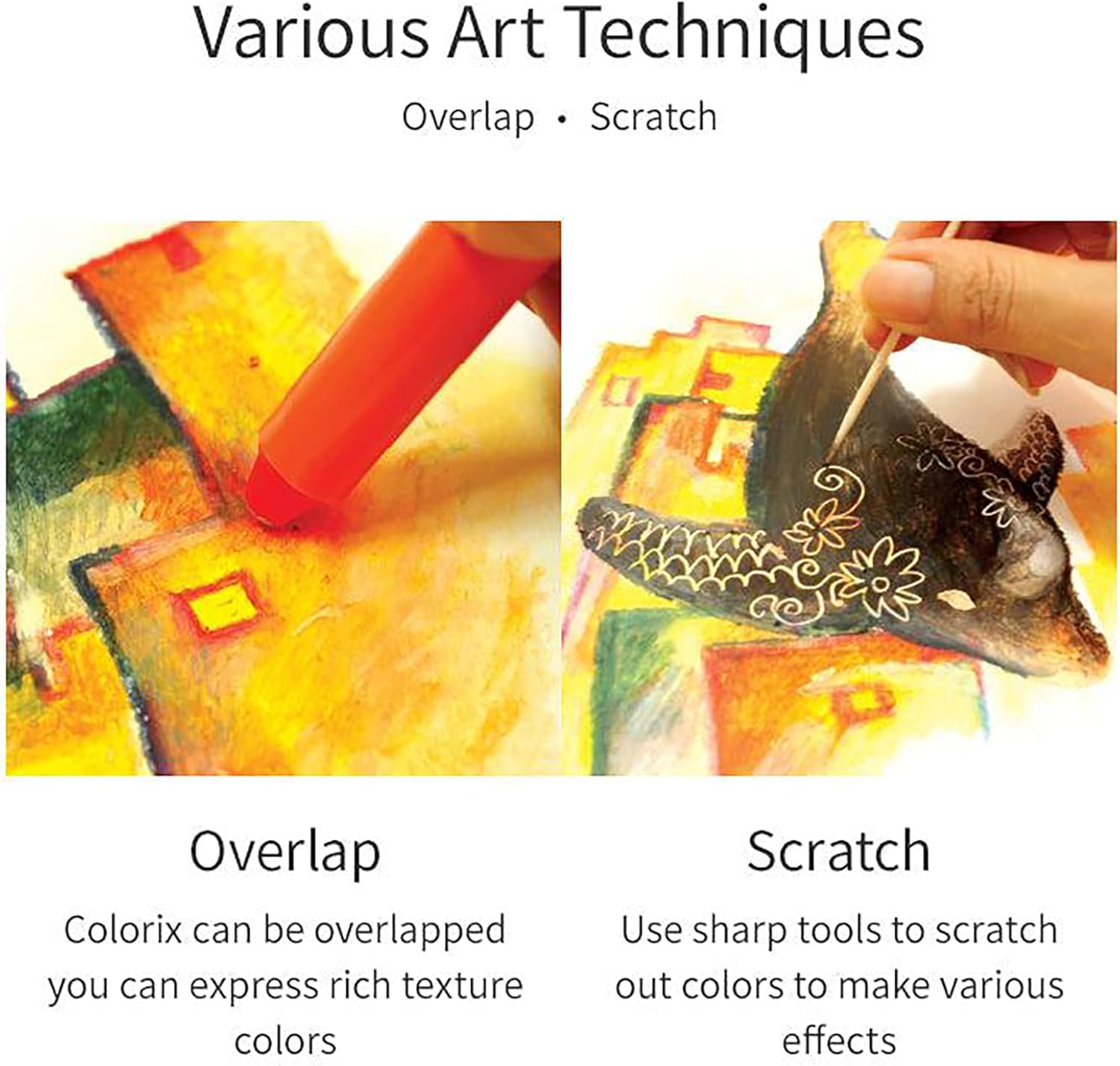 COLORIX Twistable Crayons — 3 in 1 Gel Crayons, Pastel & Watercolor with Twist-Up Design, 12 Count, Soft Texture, Non Toxic, Easy Grip Coloring Supplies for Kids, Preschool & Travel OleocaToys