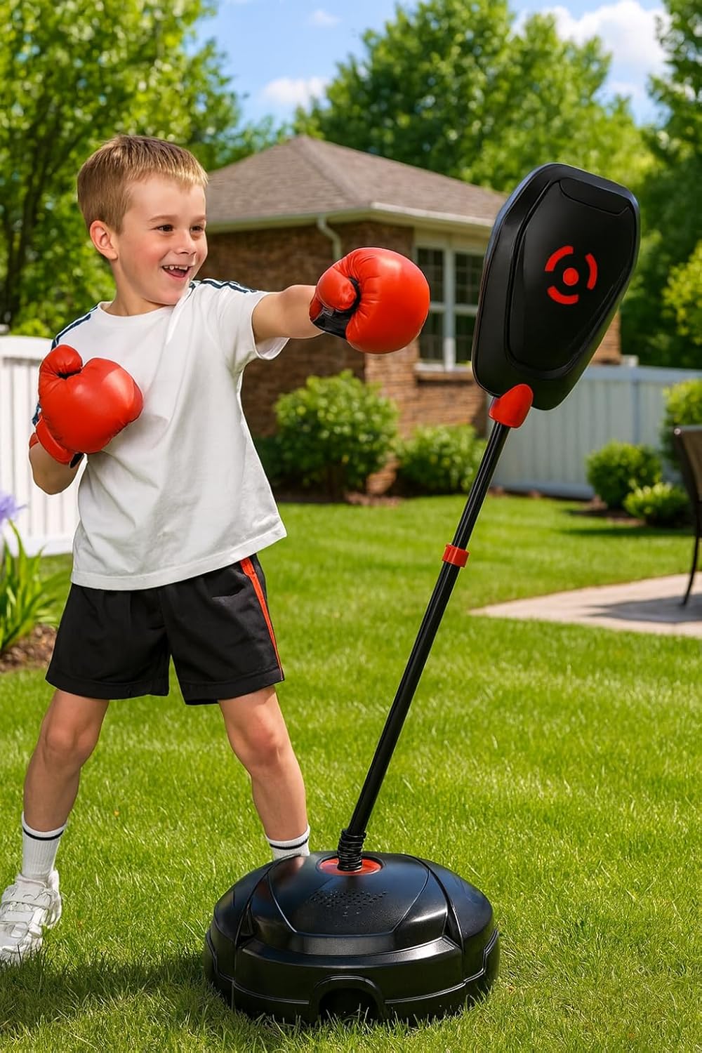 Punching Bag for Kids – Adjustable Boxing Bag with Stand & Gloves, Adjustable Height, Fun Training & Indoor/Outdoor Active Play, Durable Base – Kids Boxing Set for Ages 5+ OleocaToys