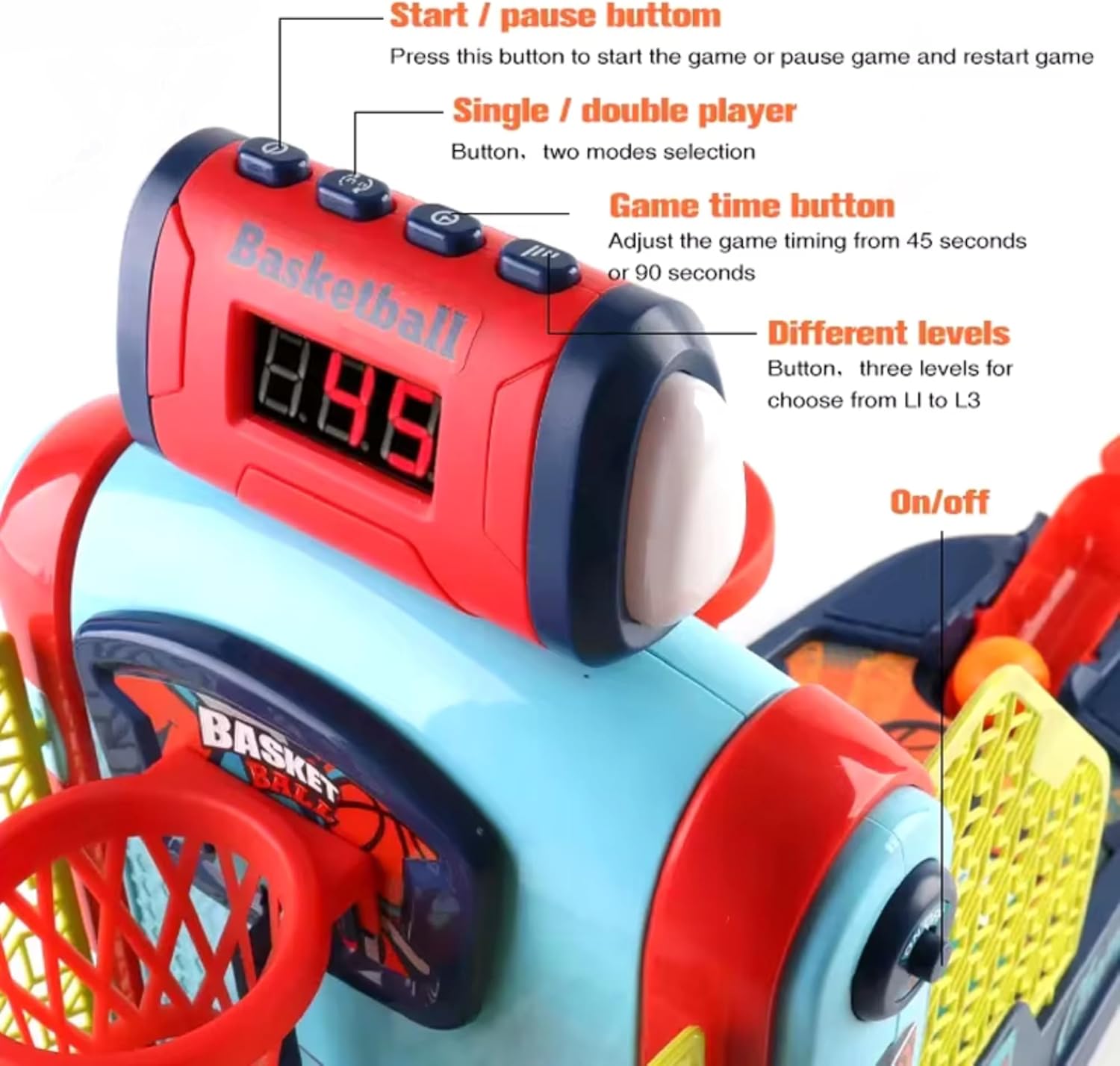 Tabletop Basketball Game — 2-Player Mini Basketball Game with Electronic Scoring & Timer, Two-Hoop Design for Desk Play, Moving Hoop Challenge for Kids OleocaToys