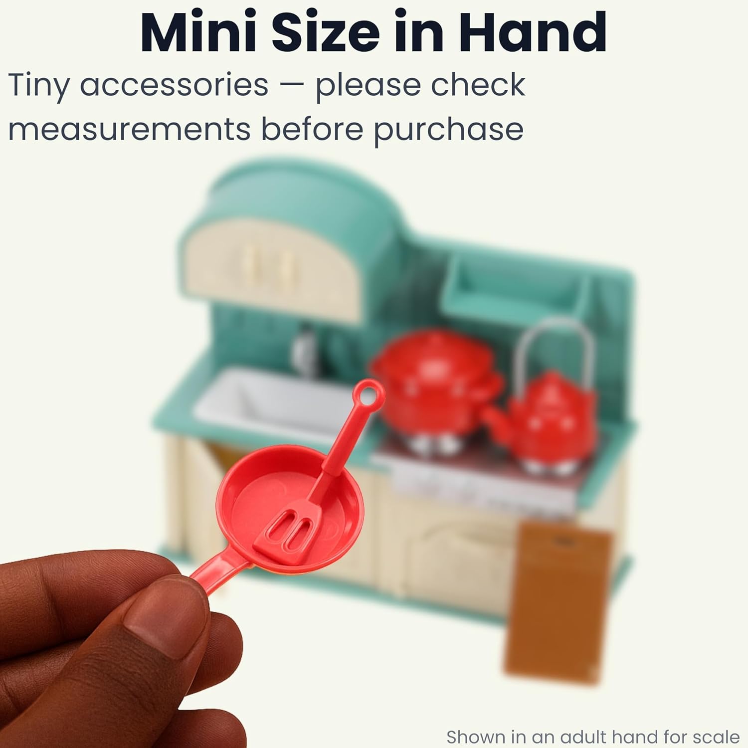 Family Dollhouse Kitchen Set — Miniature Stove, Sink & Oven with Frying Pan, Saucepan, Kettle, Utensils & Cutting Board — Dollhouse Furniture & Accessories for Ages 3+ OleocaToys