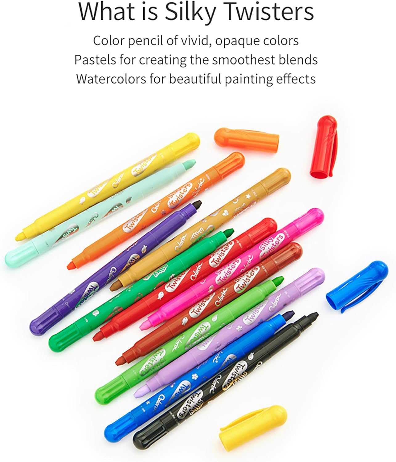 COLORIX Twistable Crayons – 12 Silky Gel Crayons for Kids, Non Toxic, Twist Up, Easy to Hold, Mess-Free Drawing for Travel, Arts & Crafts, Creative School Supplies OleocaToys