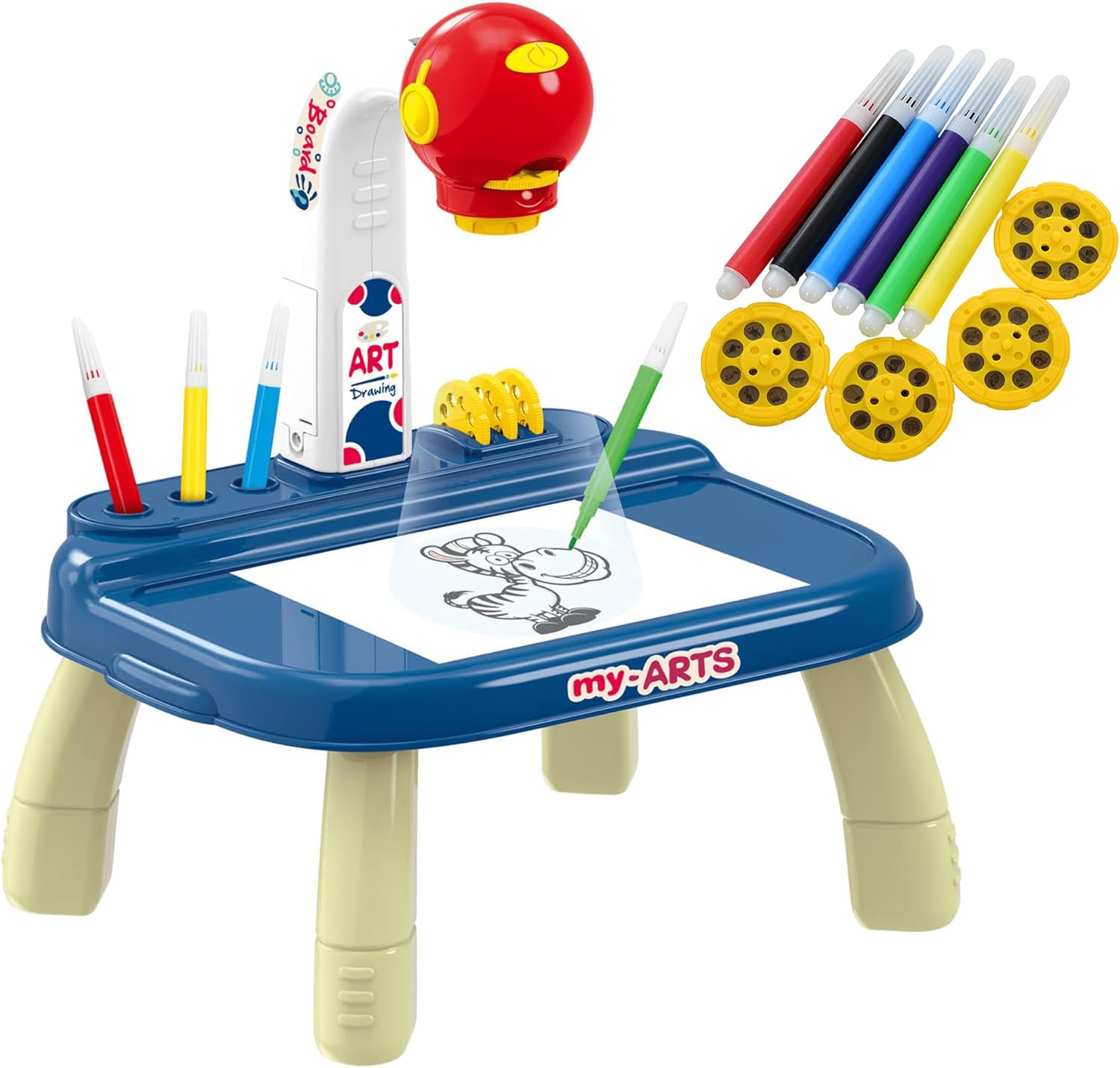 Drawing Projector for Kids – Educational Arts & Crafts Kit, Drawing and Tracing Projector for Boys with Markers & Slides, Birthday Gifts for Kids OleocaToys