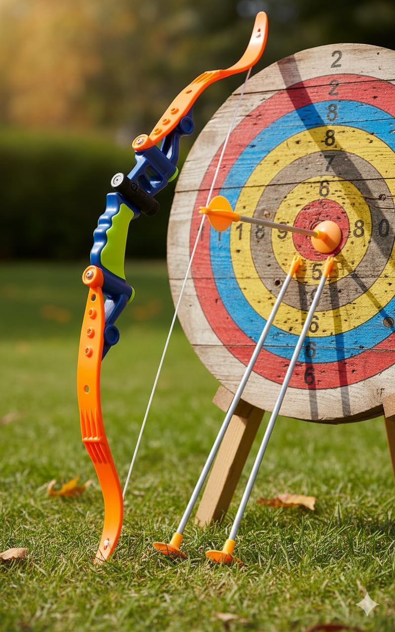 Archery Set for Kids — Toy Bow and Arrow with Laser Sight & Suction Cup Arrows – Indoor & Outdoor Activity, Gift for Boys Ages 3+ OleocaToys