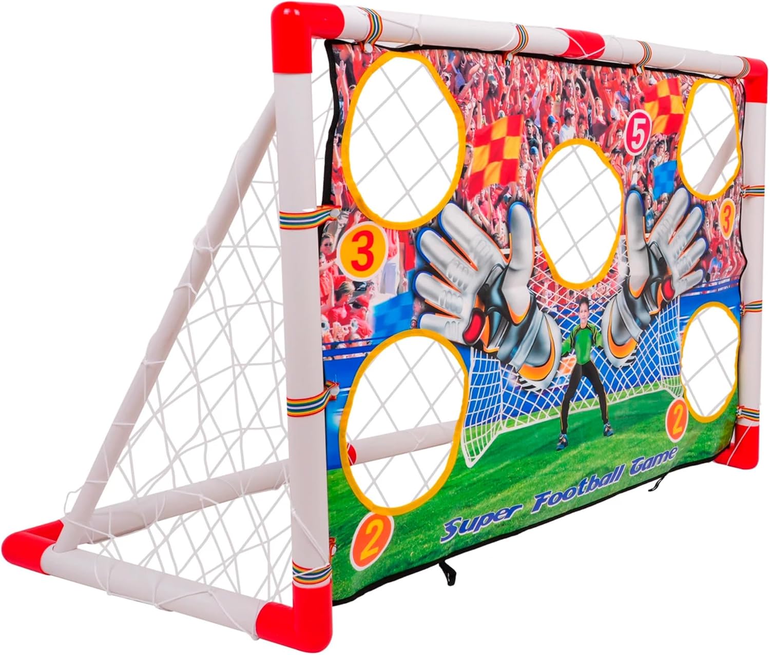Kids Soccer Goal – 2 in 1 Soccer Goal with Target Net, Portable Soccer Goals for Backyard & Indoor Play, Small Soccer Goals 4' x 2.4' ft – Toddler Fun Training Set for with Ball Ages 3+ OleocaToys