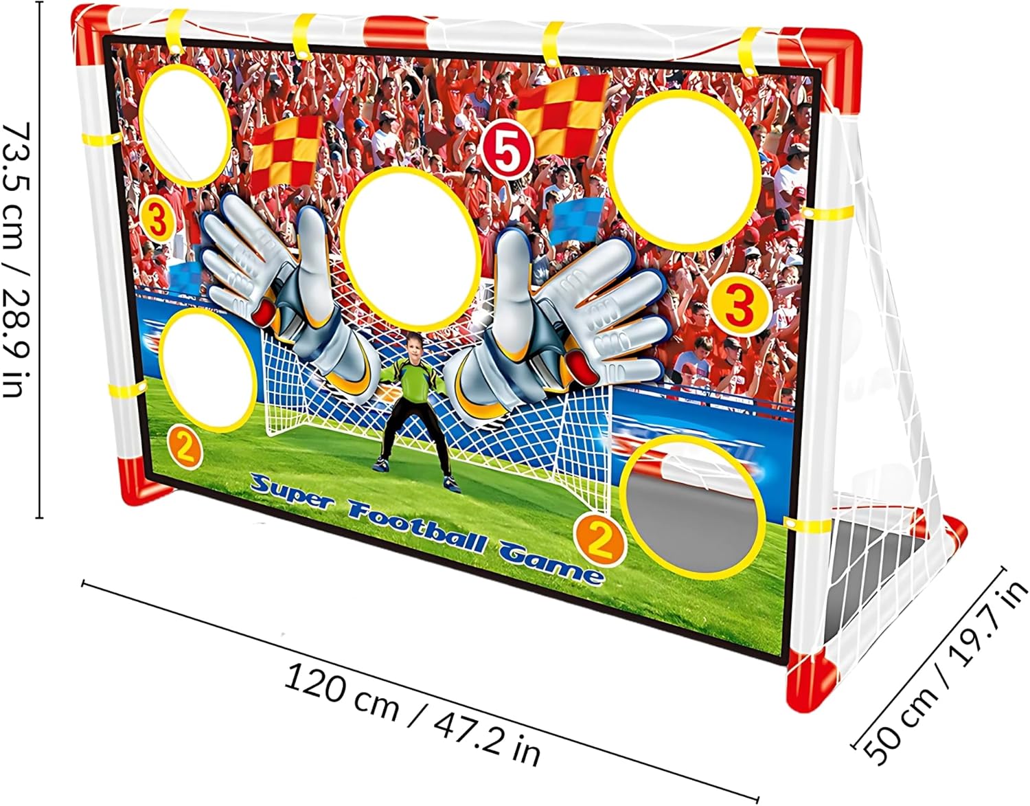 Kids Soccer Goal – 2 in 1 Soccer Goal with Target Net, Portable Soccer Goals for Backyard & Indoor Play, Small Soccer Goals 4' x 2.4' ft – Toddler Fun Training Set for with Ball Ages 3+ OleocaToys