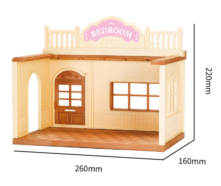 OLEOCA Family Children's Bedroom Dollhouse Playset with Miniature Doll Figure, Furniture and Accessories included