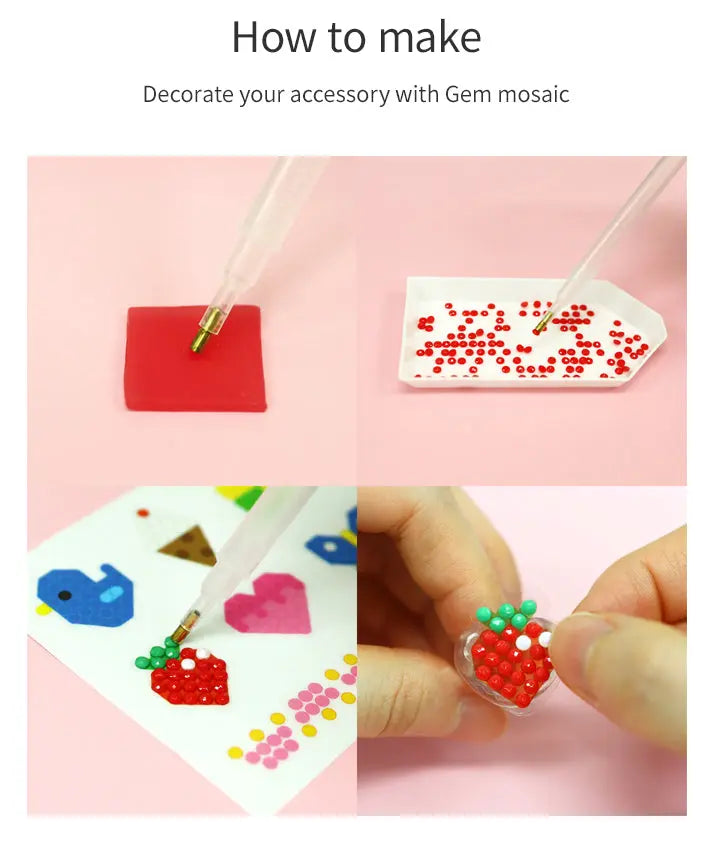 DIY kit Gem Mosaic Set for Creative Girls' Art Projects OleocaToys