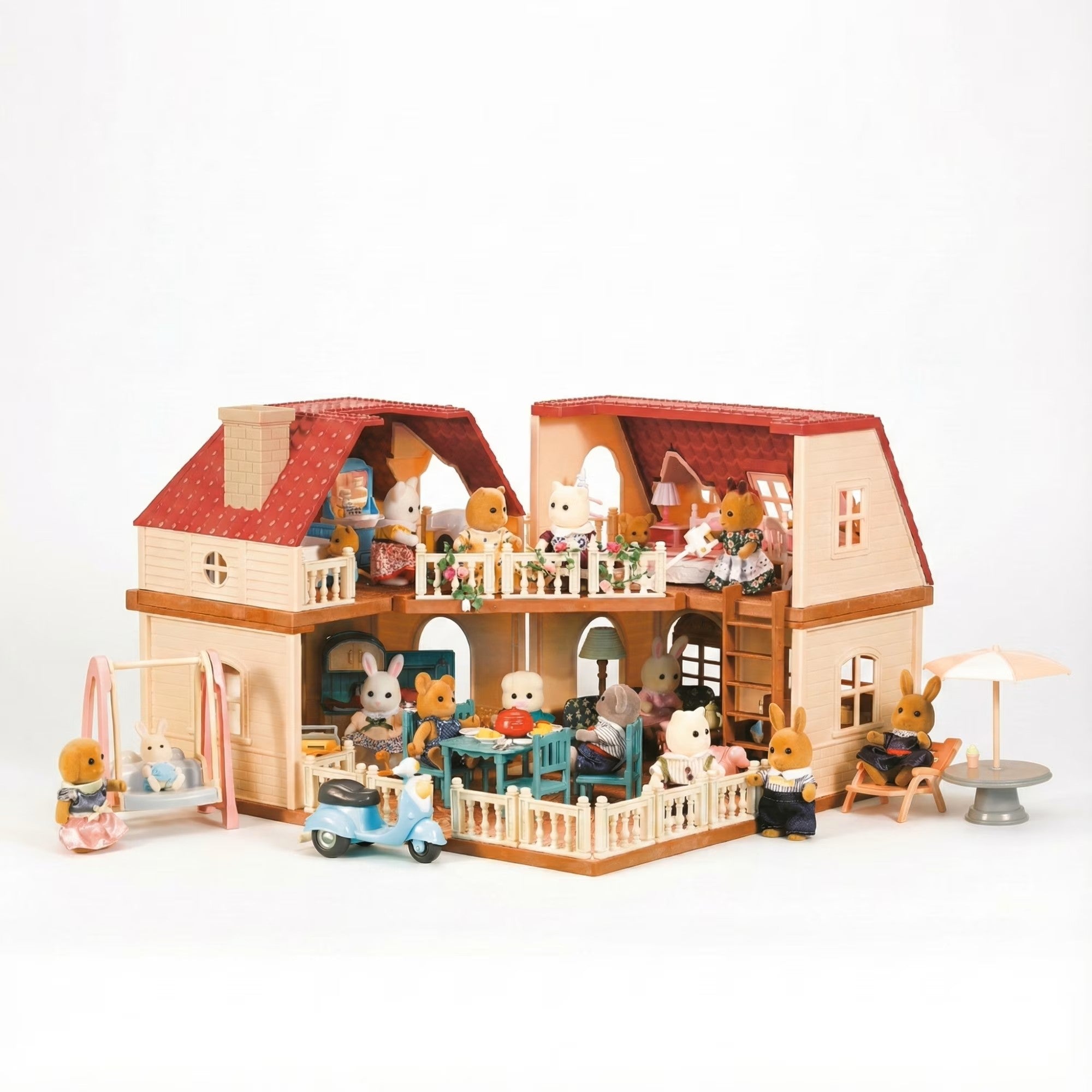 Family Ice Cream Cart Toy — Dessert Pushcart Set with Popsicles, Cones & Donuts, Street Vendor Stall for Dollhouse Pretend Play, Gift for Kids Ages 3+ OleocaToys