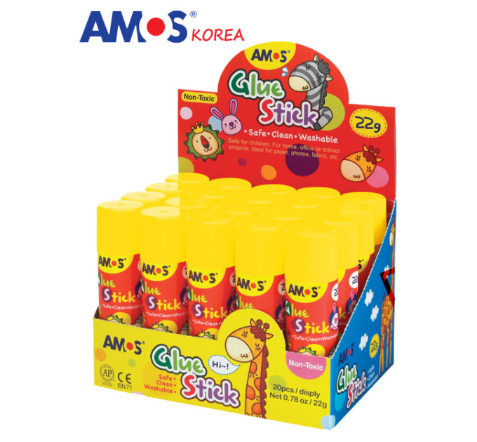 Mess-free Crafting: Amos Glue Stick - Non Toxic Formula - Washable & Screw Cap Design